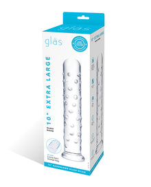  Glas 10" Extra Large Glass Dildo - Clear