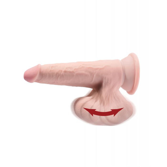 King Cock Plus 6" Triple Density Cock w/Swinging Balls - Ivory