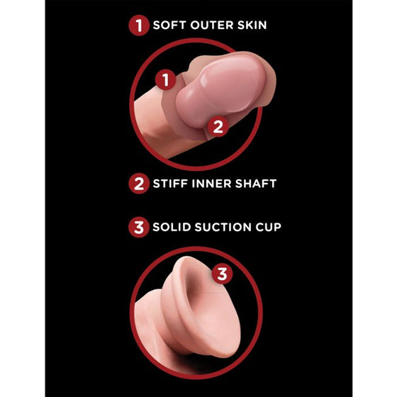 King Cock Plus 6" Triple Density Cock w/Swinging Balls - Ivory