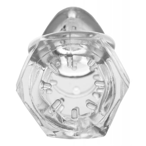 Master Series Detained 2.0 Restrictive Chastity Cage w/Nubs - Clear