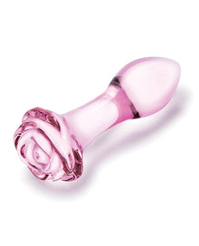  Glas 3 pc Rosebud Butt Plug Set - Pink