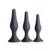 Master Series Triple Tapered Silicone Anal Trainer - Black Set of 3