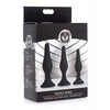 Master Series Triple Tapered Silicone Anal Trainer - Black Set of 3