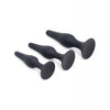 Master Series Triple Tapered Silicone Anal Trainer - Black Set of 3