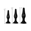 Master Series Triple Tapered Silicone Anal Trainer - Black Set of 3