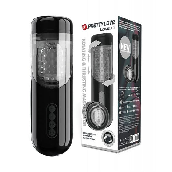 Pretty Love Lorelei Rotating & Thrusting Masturbator - Black