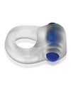 Hunky Junk Revring Cock Ring w/Vibe - Clear w/Blue Vibe