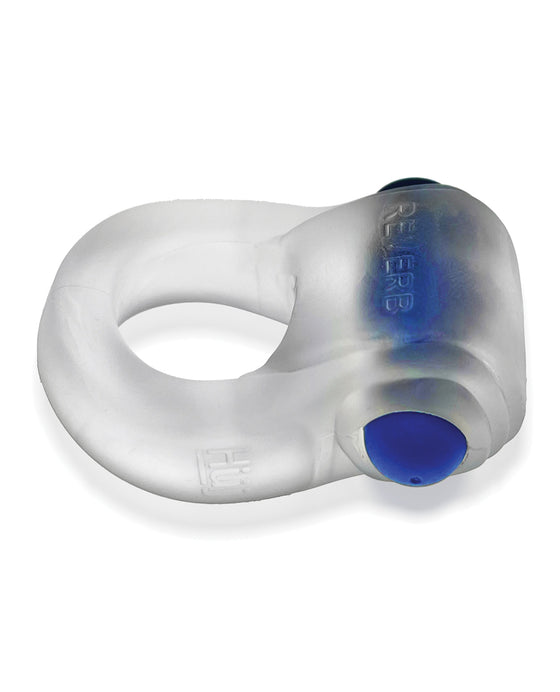 Hunky Junk Revring Cock Ring w/Vibe - Clear w/Blue Vibe