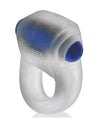 Hunky Junk Revring Cock Ring w/Vibe - Clear w/Blue Vibe