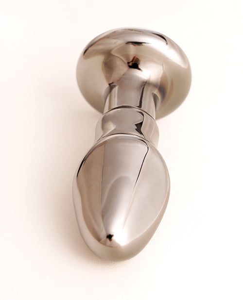 Cristal Black Opal Anal Glass Dildo Vibe - Gun Metal