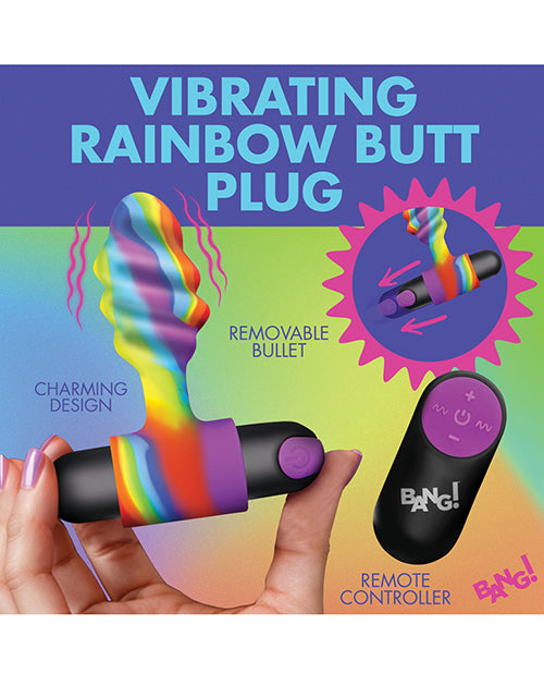 Bang! Vibrating Rainbow Butt Plug