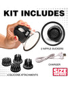 Size Matters 10X Rotating Silicone Nipple Suckers w/4 Attachments - Black