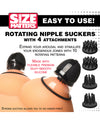 Size Matters 10X Rotating Silicone Nipple Suckers w/4 Attachments - Black