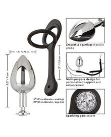  Star Fucker XL Teardrop Gem Plug w/Silicone Enhancer - Black