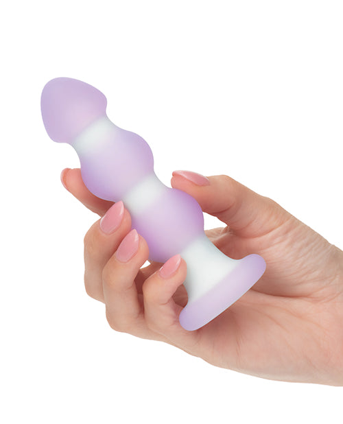 Lavender Haze Beaded Anal Probe - Lavender/White