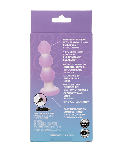 Lavender Haze Beaded Anal Probe - Lavender/White