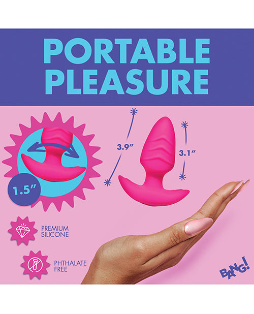 Bang! Rotating & Vibrating Tapered Butt Plug w/Remote - Pink