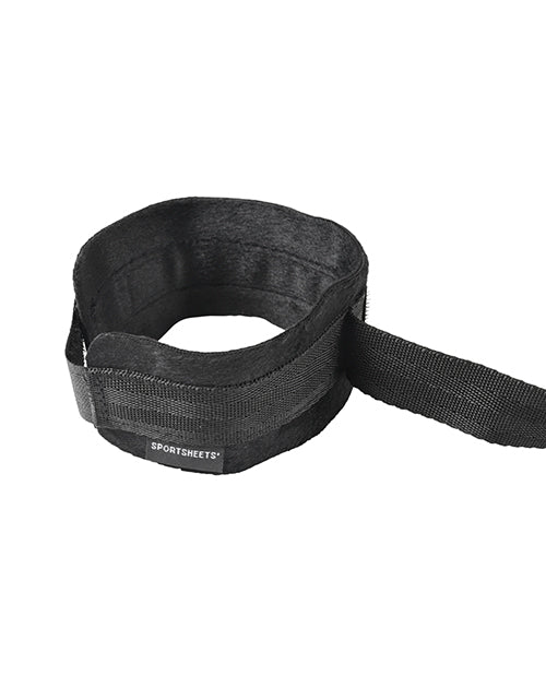Sportsheets Velvet Noir Adjustable Hog Tie & Cuff Set - Black