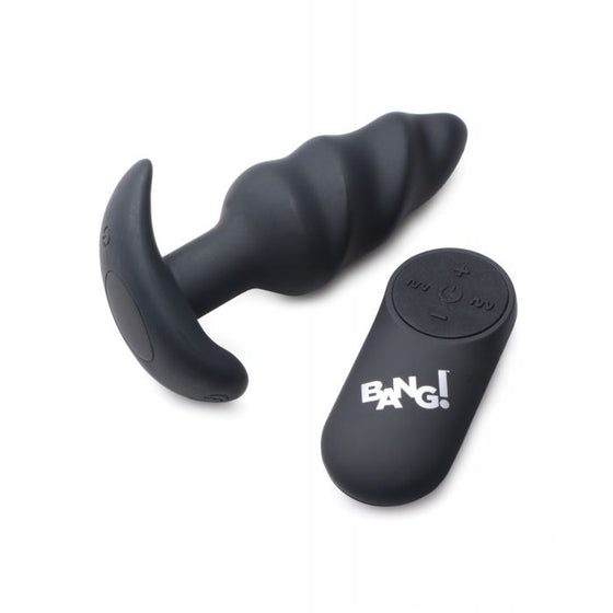 Bang! 21X Vibrating Butt Plug w/Remote Control - Black