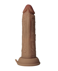  Shaft Flexskin Liquid Silicone 6.5" Vibrating Dong - Oak