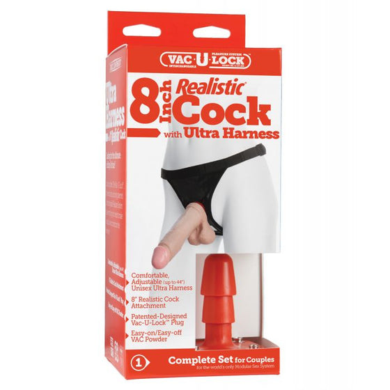 Ultra Harness 2 Set 3 w/8" Realistic Dong & Powder