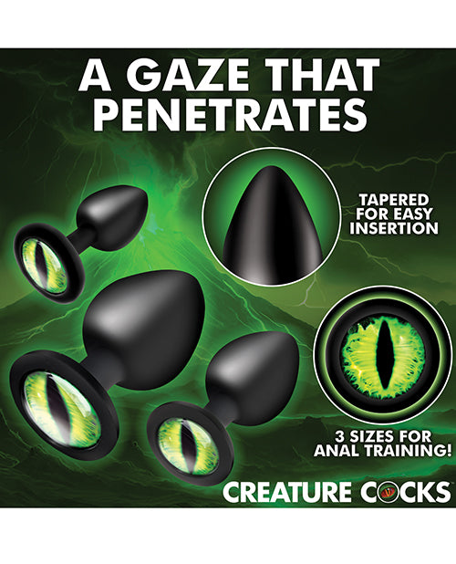 Creature Cocks - Creature Eyes Green Eye Silicone Butt Plug Set