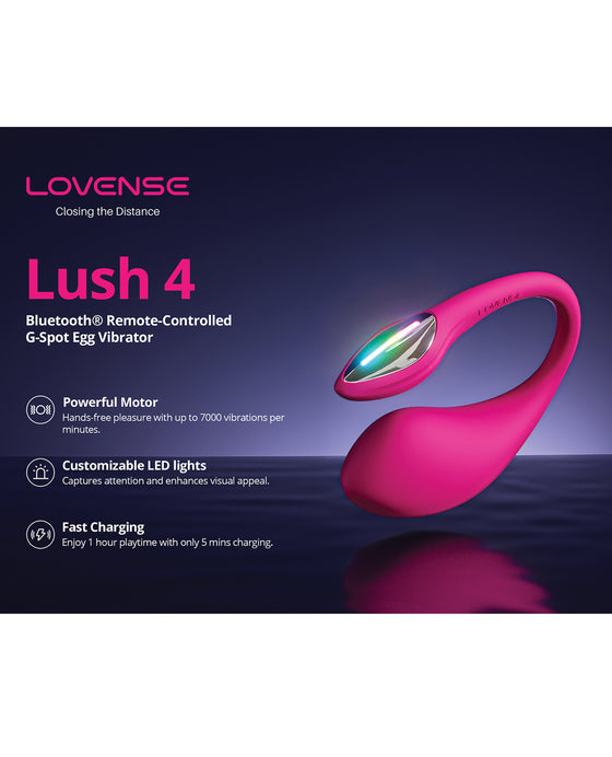 Lovense Lush 4.0 Bluetooth G-Spot Egg Camming Vibrator - Pink