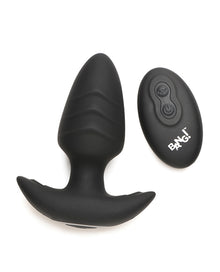  Bang! Rotating & Vibrating Tapered Butt Plug w/Remote - Black