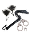 Bondage by Nasstoys Whip & Cuff Set  - Black
