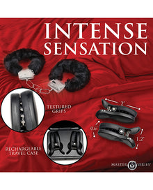  Master Series Dark Grip Vibrating Nipple Clamps - Black