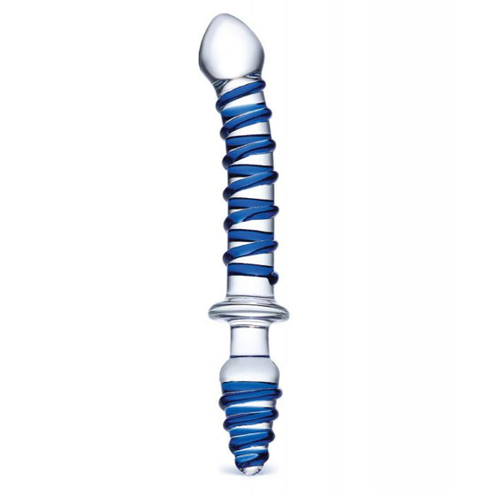 Glas 10"  Mr. Swirly Double Ended Glass Dildo & Butt P
