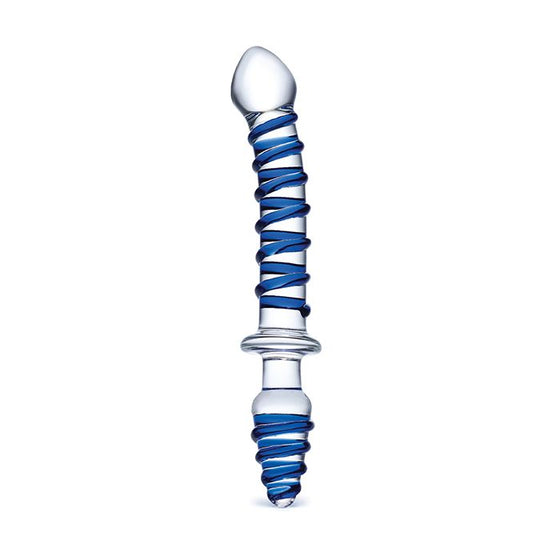 Glas 10"  Mr. Swirly Double Ended Glass Dildo & Butt P