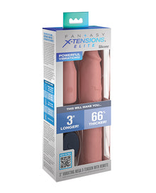  Fantasy X-tensions Elite 9" Sleeve Vibrating 3" Plug w/Remote - Light