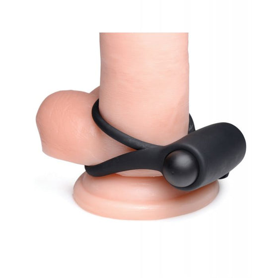 Bang! Vibrating Cock Ring & Bullet w/Remote Control - Black