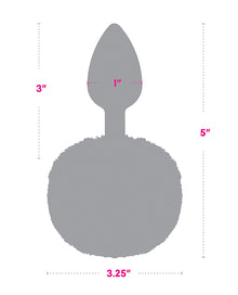  Gemsations 2.95" Metal Bunny Tail Rainbow Butt Plug - Rainbow