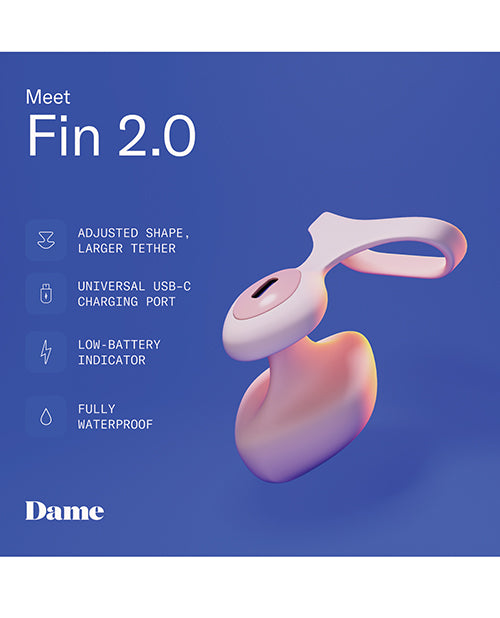 Dame Fin 2.0 Finger Vibrator - Quartz