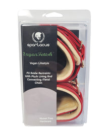  Spartacus PU Ankle Cuffs w/Plush Lining - Red