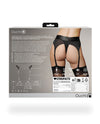 Shots Ouch Vibrating Strap On Thong w/Adjustable Garters - Black XS/S