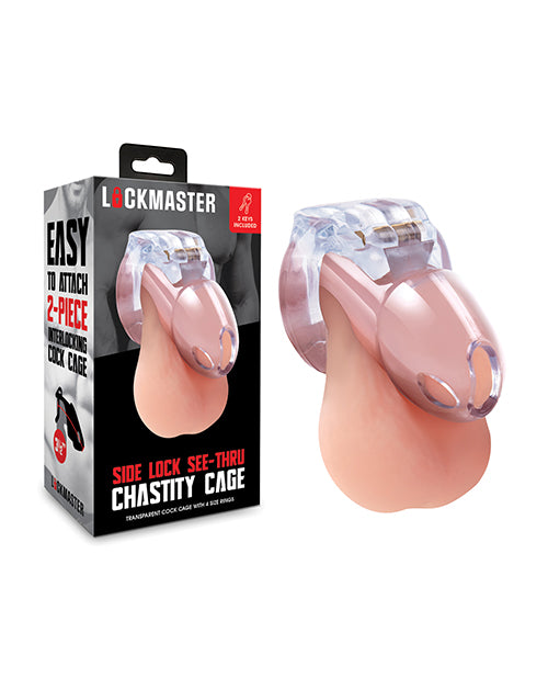Lockmaster 3.5" Side Lock See Thru Chastity Cage - Clear