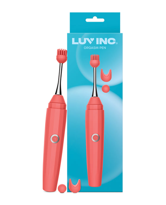 Luv Inc. Orgasm Pen w/Three Attachments - Coral