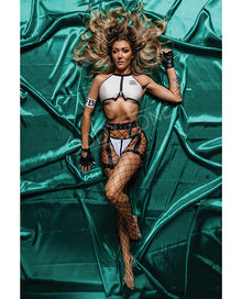  Role Play Frisky Body Inspector FBI 6 pc Set Black/White S/M