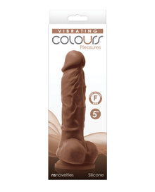  Colours Pleasures 5" Vibrating Dildo - Brown