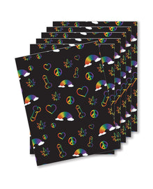  Rainbow Penis Naughty Greeting Card - Pack Of 6