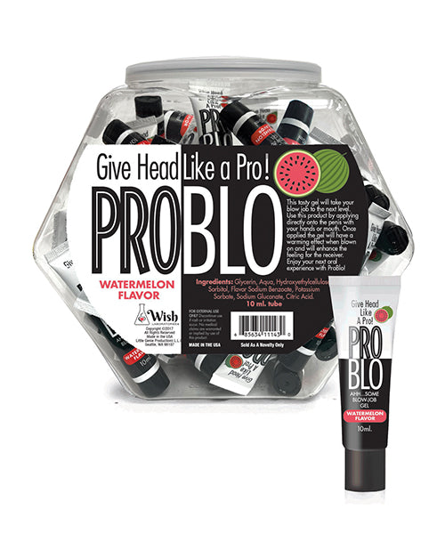 Pro Blo Oral Pleasure Gel 65 Pack Fishbowl - 10 ml Watermelon