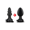 Lux Fetish 4" Inflatable Vibrating Butt Plug w/Suction Base - Black