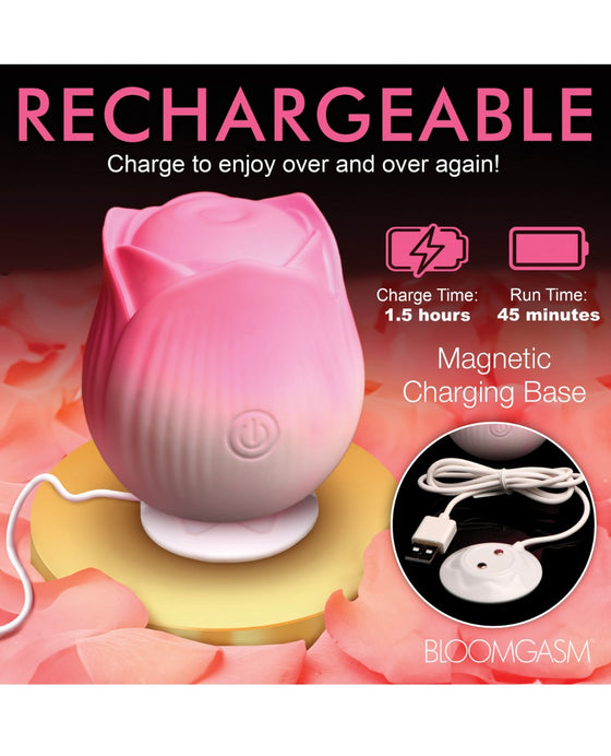 Bloomgasm Pulsing Petals Throbbing Rose Stimulator - Pink