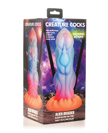  Creature Cocks Alien Invader Alien Glow-in-the-Dark Silicone Dildo