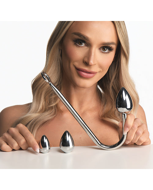 Master Series Anal Hook Trainer w/3 Plugs - Silver
