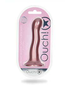  Shots Ouch 7" Curvy G-Spot Dildo - Rose Gold
