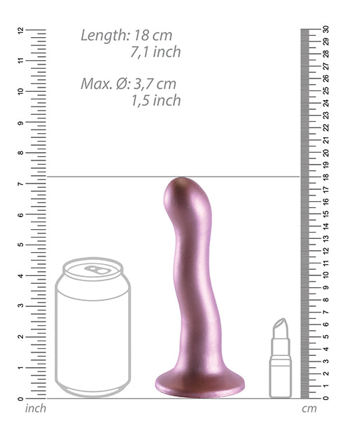Shots Ouch 7" Curvy G-Spot Dildo - Rose Gold